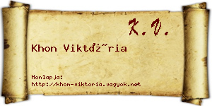 Khon Viktória névjegykártya